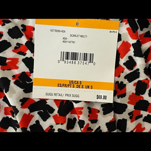 Kasper Scarlet Abstract Print Long Sleeve S - Picture 5 of 7
